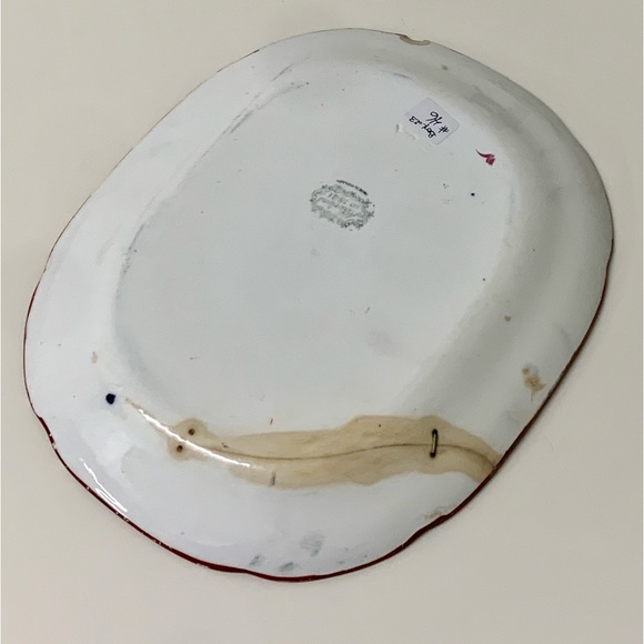 Antique Gaudy Welsh Oyster Pattern Marked Allertons EST 1831 Scalloped Platter - Picture 13 of 16